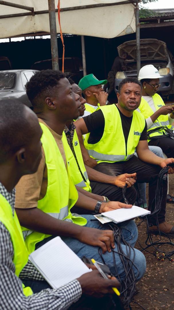 Earthoc trainees working with industrial equipment