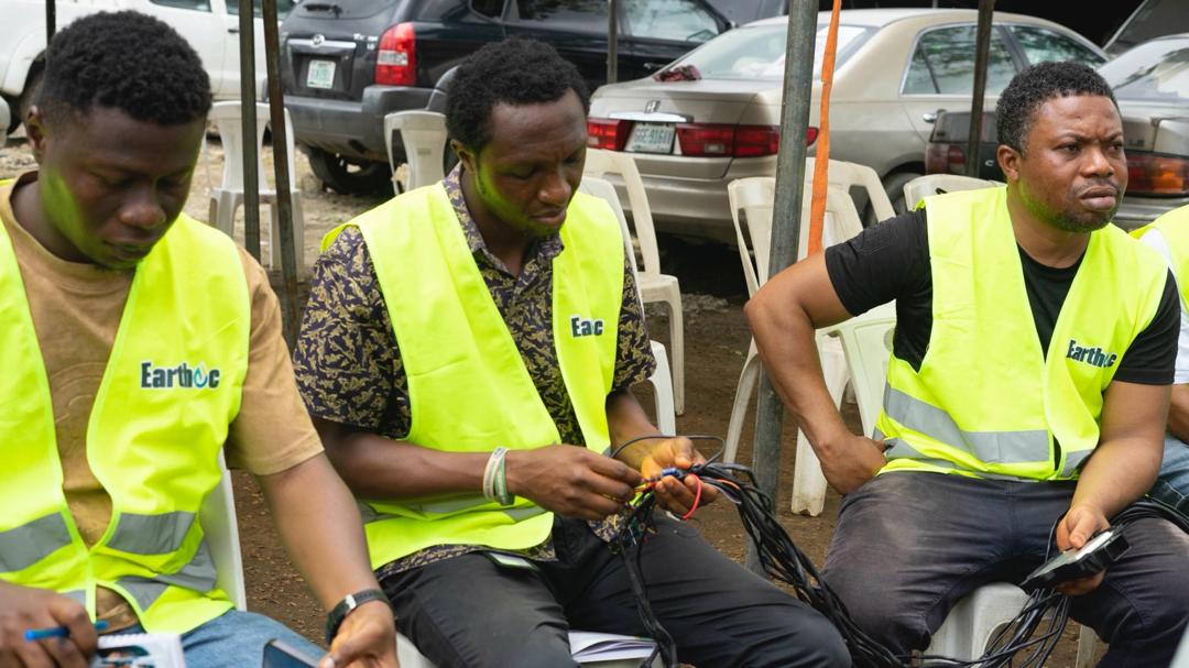 Earthoc trainees working with industrial equipment