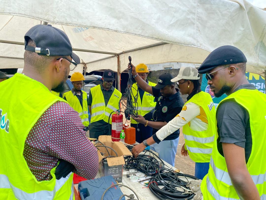Earthoc trainees working with industrial equipment