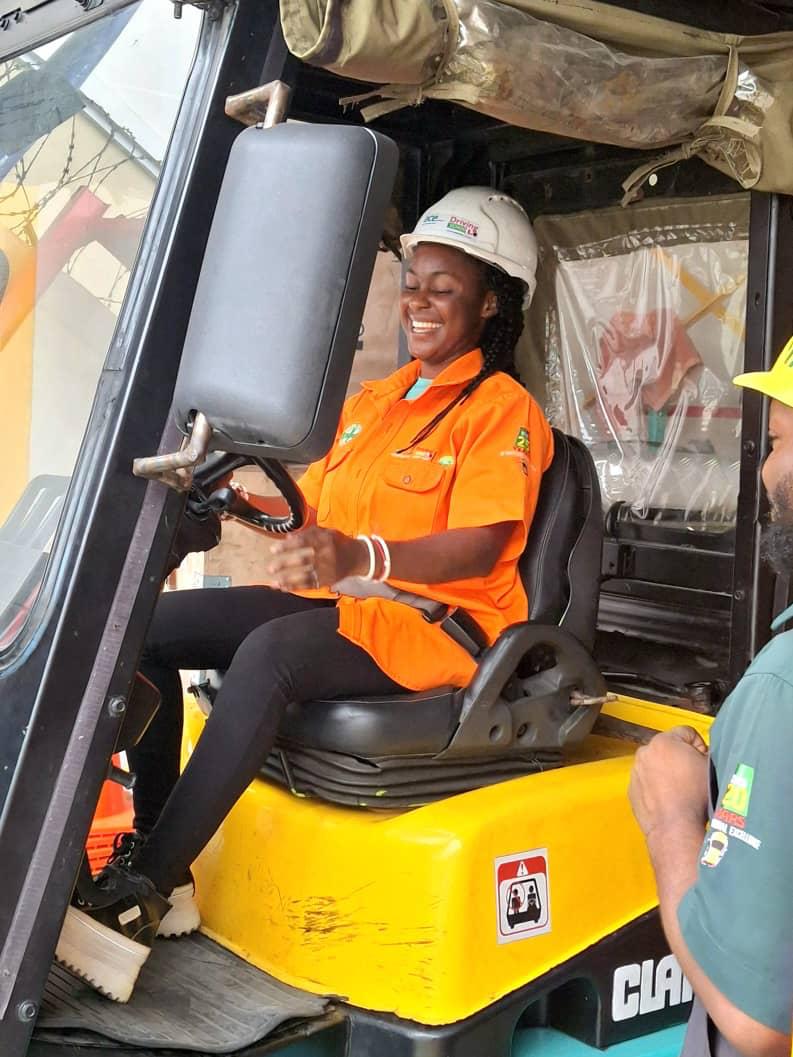 Earthoc trainees working with industrial equipment