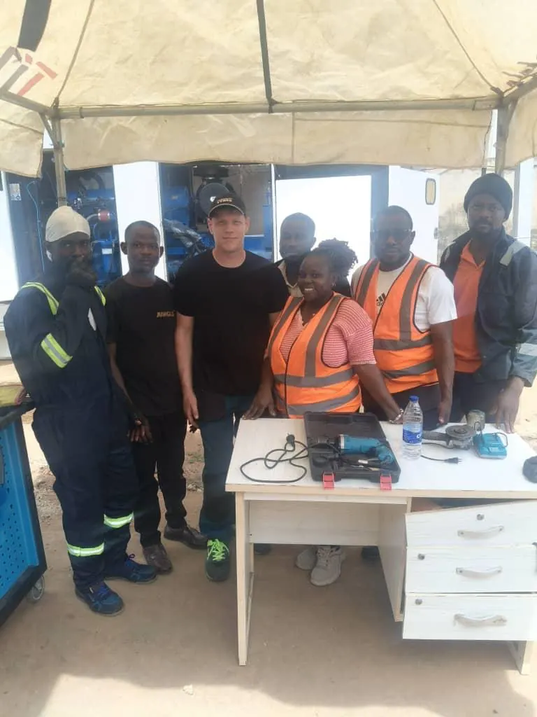 Earthoc trainees working with industrial equipment